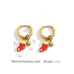 Socks with five-pointed star earrings