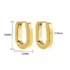 Wholesale 201 Stainless Steel Oval PVD Coated 18K Real Gold Plated Simple Style Plating Gold Earrings