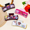 Wholesale Handmade Bohemian Shark Clip with Western Cowboy Cowhead Square Leather Grip