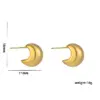 Wholesale PVD Coated Real Gold Plated C Shape Geometric Stainless Steel Casual Elegant Waterproof Non Tarnish Ear Studs