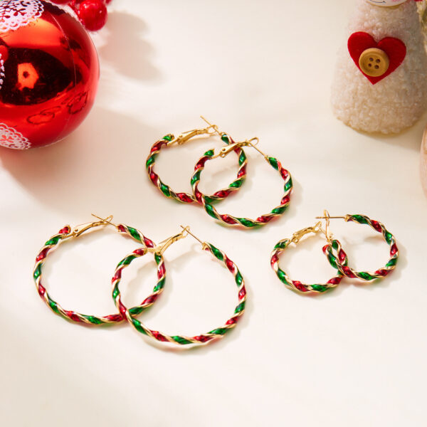 Wholesale Christmas Colorful Spiral Geometric Earrings