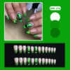 Wholesale Wm-276 Evil Ghost French Almond Fake Nail Pieces Halloween Green Big Eyed Monster French Vortex Wearable Nail Pieces