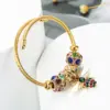 Fashion 304 Stainless Steel Alloy Gold Plated Rhinestones Bracelets In Bulk