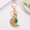Wholesale Cross-Border Diamond-Encrusted Peacock Keychain Alloy Light Luxury Keychain Fashion Pendant Bag Car Chain Key Accessory