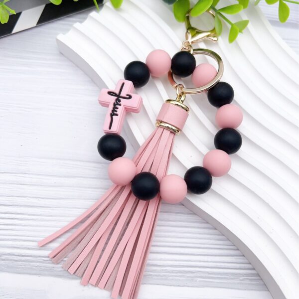Wholesale Cross Beaded Bracelet Keychain