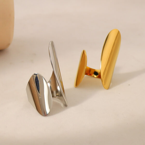 Wholesale Irregular geometric open ring gold-plated titanium steel ring