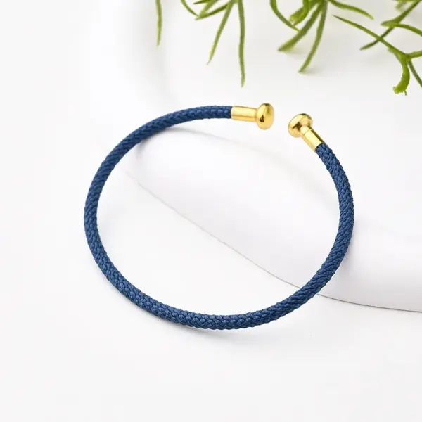 oly-c20e74337070e330787d2720060bca90 Wholesale Nylon Copper 18K Gold Plated Handmade Plating Multicolor Simple Solid Color Adjustable Bracelet