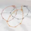 Wholesale Heart 304 Stainless Steel Titanium Steel Waterproof Non Tarnish No Inlaid PVD Coated Real Gold Plated 18K Gold Rose Gold Plated Unisex Anklet