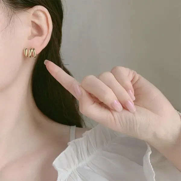 Wholesale 1 Pair Elegant Solid Color Plating Copper Ear Studs