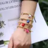 Copper Plating Geometric Artificial Gemstones Copper Bracelets