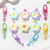 Wholesale Small fresh air key chain pendant two-color spray-painted egg flower children's prize points exchange small gifts