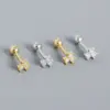 1 Pair 925 Sterling Silver Zircon Geometric Ear Studs