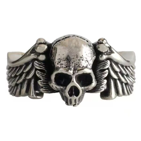 Wholesale Fashion Skull Ring Demon Angel Domineering Personality Trendy Ring Vintage Distressed Skull Men's Ring