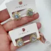 Wholesale 1 Pair Elegant Artistic Oval Heart Shape Copper Zircon 18K Gold Plated Ear Studs