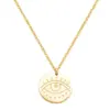 PVD Coated 14K Gold Real Gold Plated Geometric 304 Stainless Steel Waterproof Non Tarnish 304 Stainless Steel Pendant Necklace