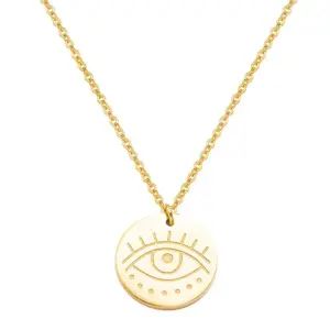 PVD Coated 14K Gold Real Gold Plated Geometric 304 Stainless Steel Waterproof Non Tarnish 304 Stainless Steel Pendant Necklace