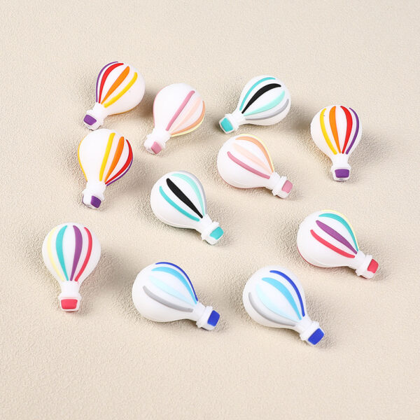 Wholesale Cross-Border New Hot Air Balloon 3D Silicone Beads Kidsren's DIY Cartoon Beaded Pen Jewelry Accessories Loose Beads