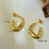 Electroplating Golden Plated Irregular 304 Stainless Steel Elegant Earrings