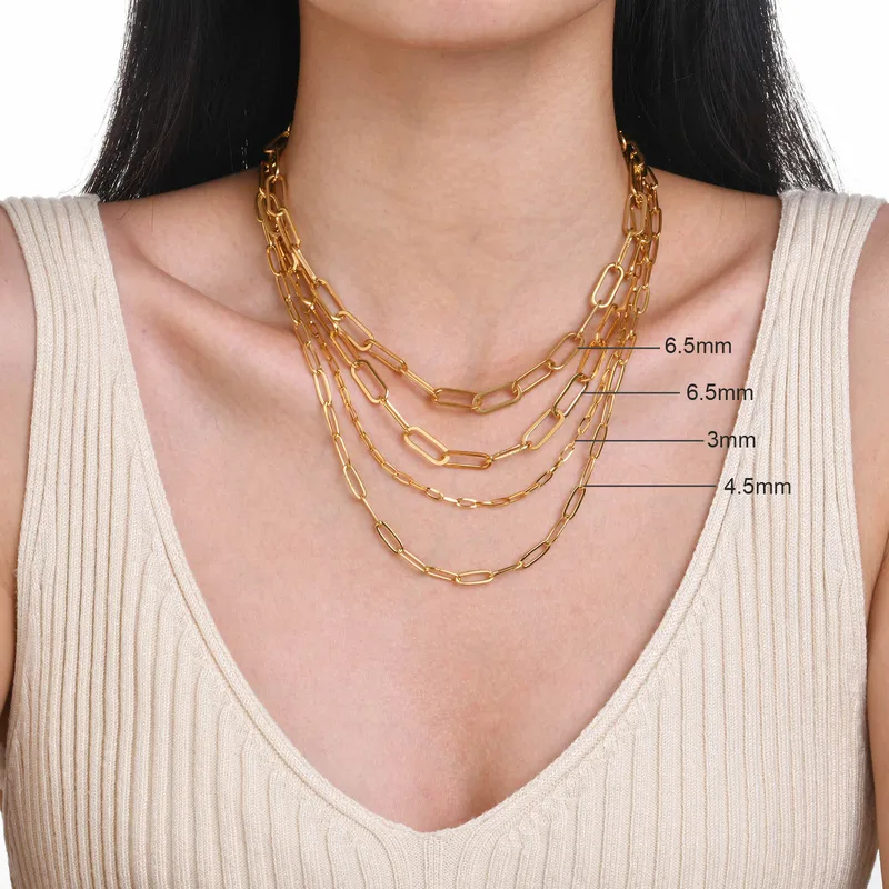 Wholesale 1 Piece Retro Solid Color Titanium Steel Plating Necklace