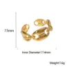 PVD Coated Real Gold Plated Geometric Stainless Steel Fashion Waterproof Non Tarnish Open Ring