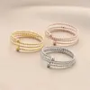 Wholesale Real Gold Plated 201 Stainless Steel PVD Coated Solid Color Waterproof Non Tarnish Simple Style Open Ring For Women'S