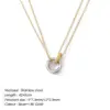 Wholesale Titanium Steel Gold Plated Simple Style Classic Style Plating Heart Shape Bracelets Necklace