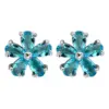 Wholesale 1 Pair Simple Style Flower Plating Inlay Copper Zircon White Gold Plated Ear Studs