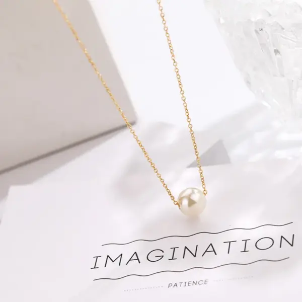 PVD Coated Real Gold Plated Solid Color Titanium Steel Simple Style Waterproof Non Tarnish 304 Stainless Steel Necklace