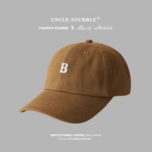 Small B patch baseball cap-Brown / Adjustable