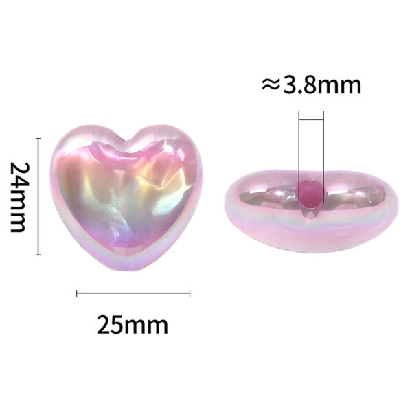 Wholesale New heart-shaped, colorful, open-hole beaded acrylic beads for DIY mobile phone chains, keychains, and jewelry accessories.