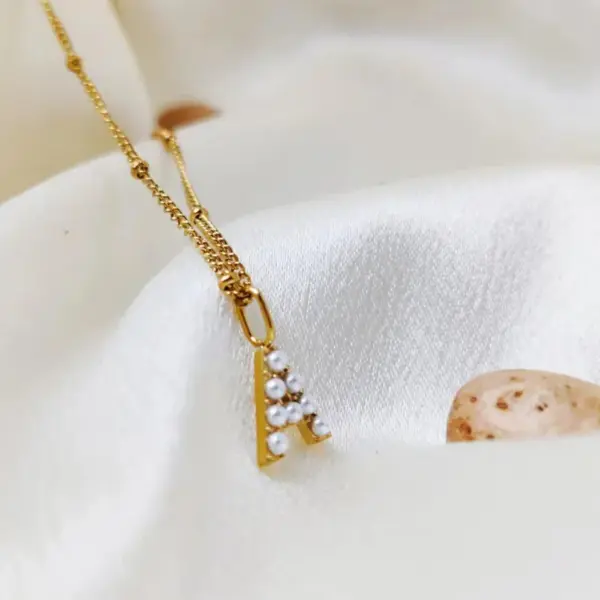Wholesale PVD Coated Real Gold Plated Letter Stainless Steel Vintage Style Waterproof Non Tarnish 304 Stainless Steel Pendant Necklace