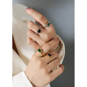 Wholesale PVD Coated Real Gold Plated 18K Gold Geometric 304 Stainless Steel Fashion Waterproof Non Tarnish