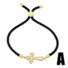 Wholesale Copper Vintage Style Cross Butterfly Inlay Zircon Bracelets