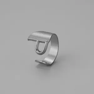 Silver P Open Ring J382-42 / Adjustable Opening