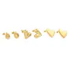 Wholesale PVD Coated 18K Gold Plated Water Droplets Heart Shape Stainless Steel Casual Sweet Waterproof Non Tarnish Ear Studs