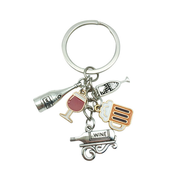 Wholesale Amazon Explosions Lipstick High Heels Women's Bag Pendant Alloy Keychain Wine Glass Pendant Small Hanging