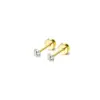 Wholesale 14K Gold Plated 316 Stainless Steel Zircon Star Casual Formal Simple Style Ear Studs For Unisex
