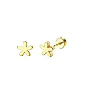 Gold / One Size / Flower Stud Earrings