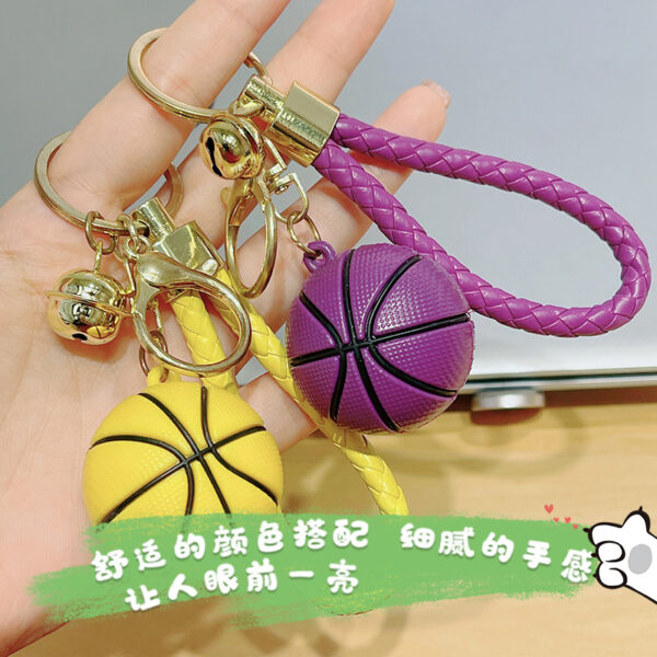 Wholesale New year basketball pendant bag key chain ornaments creative new flexible glue basketball key chain accessories gift