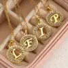 PVD Coated Real Gold Plated 18K Gold Letter 304 Stainless Steel Fashion Waterproof Non Tarnish 304 Stainless Steel Necklace
