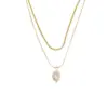 Wholesale PVD Coated Real Gold Plated Geometric Stainless Steel Sweet Waterproof Non Tarnish Necklace