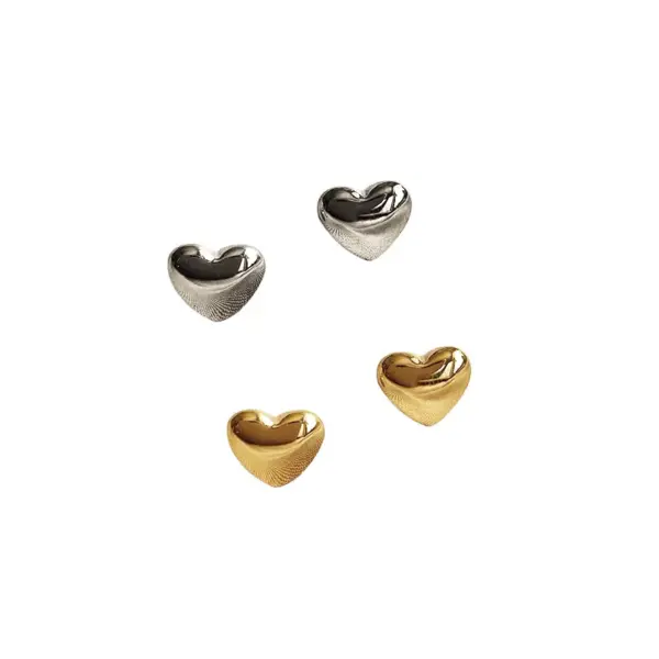 Wholesale 1 Pair Simple Style Heart Shape Titanium Steel Ear Line Ear Studs
