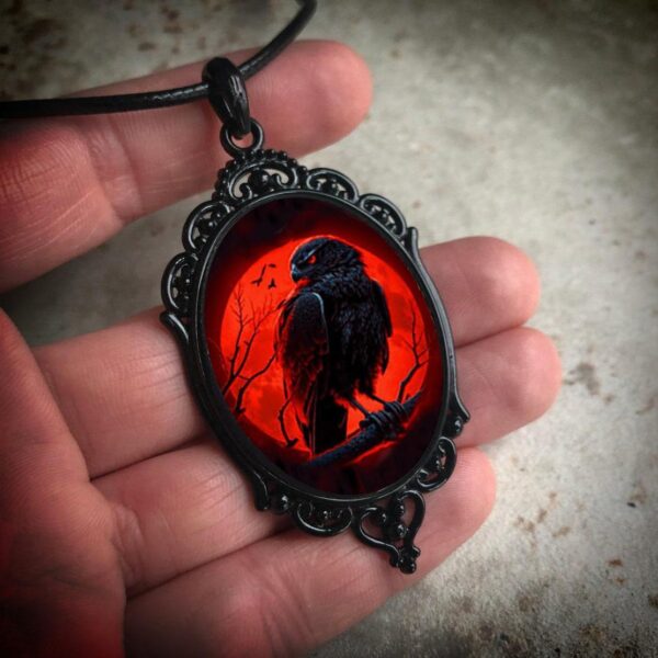 Wholesale Jun eucalyptus Gothic acrylic creative crow collar temperament leather rope necklace factory direct