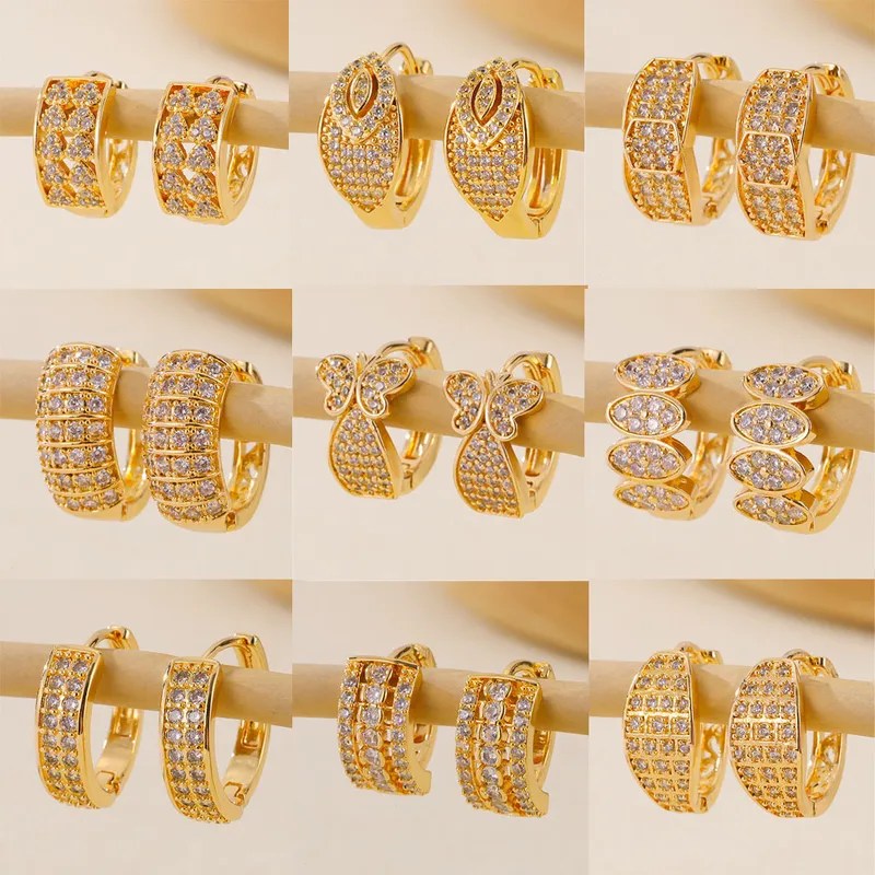 Wholesale 1 Pair Simple Style Solid Color Copper Zircon Earrings