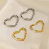 Wholesale PVD Coated 18K Gold Plated Heart Shape 304 Stainless Steel Simple Style Streetwear Waterproof Non Tarnish Earrings