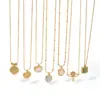 Wholesale PVD Coated 18K Gold Real Gold Plated Round Heart Shape 304 Stainless Steel Simple Style Waterproof Non Tarnish 304 Stainless Steel Pendant Necklace