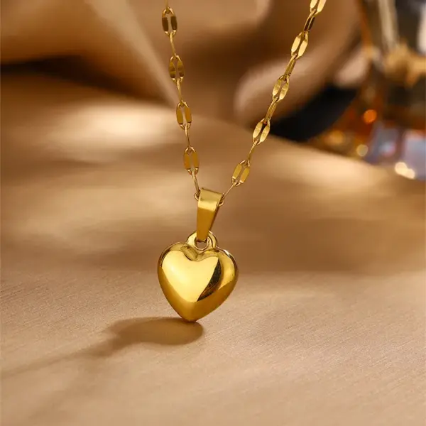 Ion Plating (IP) 18K Gold Plated Heart Shape 304 Stainless Steel Fairy Style Cute Sweet Waterproof Non Tarnish Jewelry Set