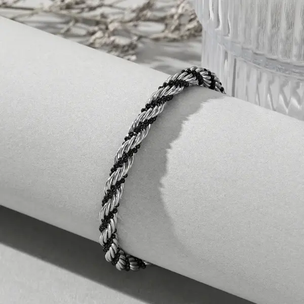 Wholesale Real Gold Plated Leaves 304 Stainless Steel Vacation Rock Classic Style Waterproof Non Tarnish 304 Stainless Steel Bracelets