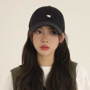 Polar bear baseball cap—black