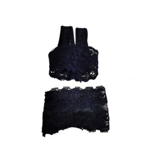 Soldier strap lace black underwear / Height 30cm baby underwear